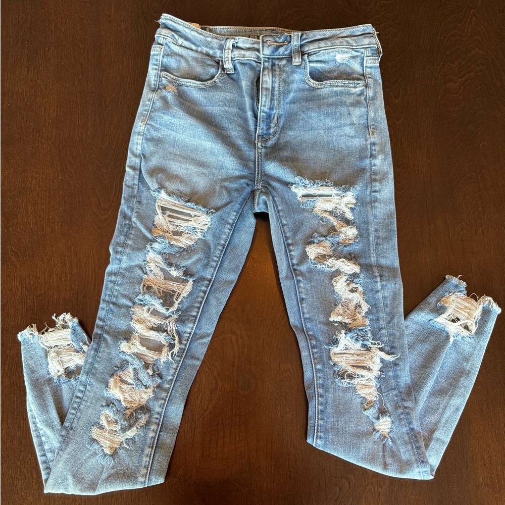 blue skinny jeans